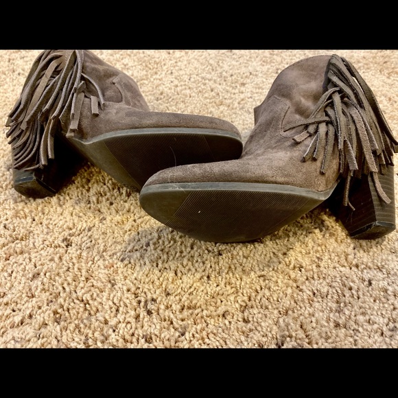 Charlotte Russe Brown Suede Booties w/ Fringe - Picture 2 of 4